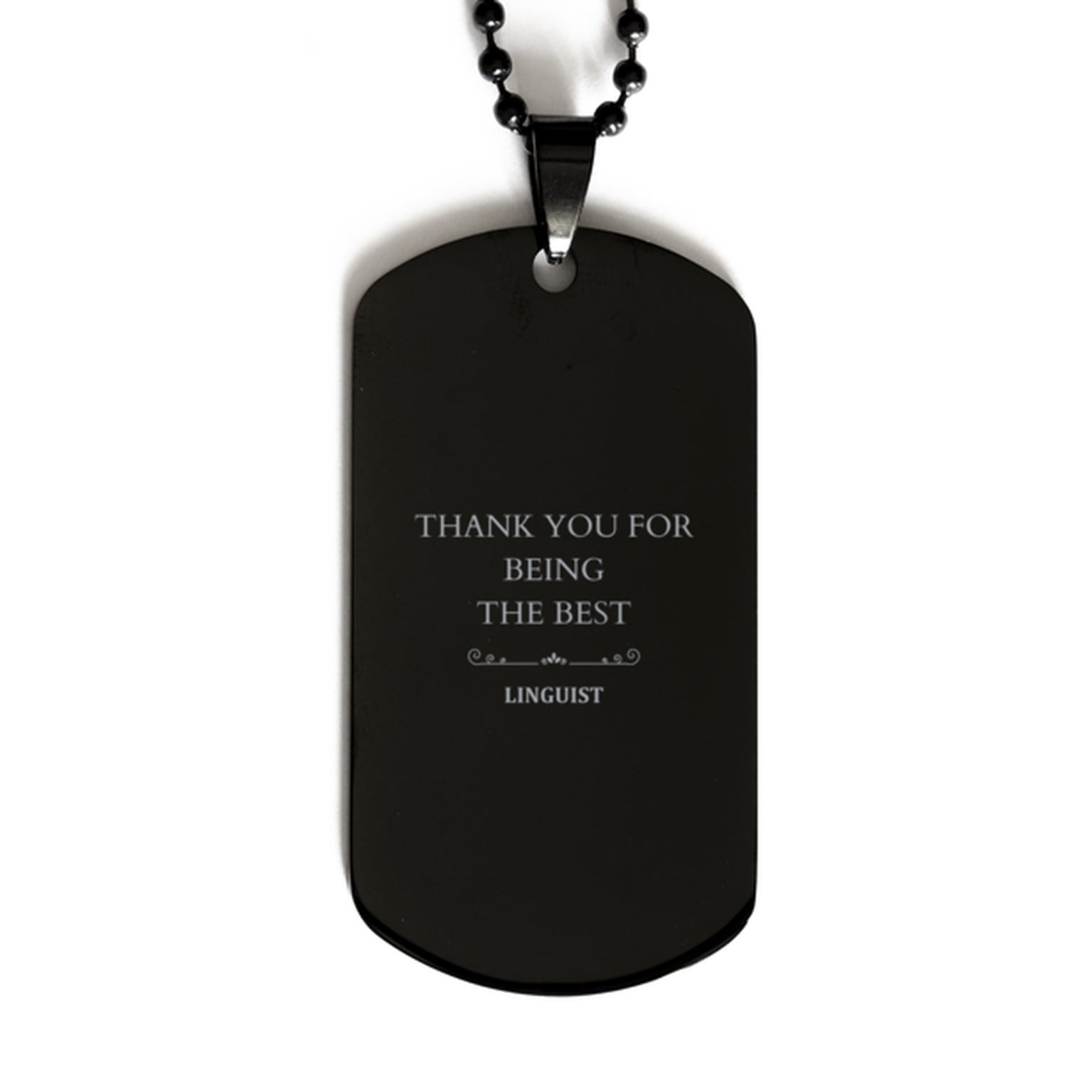 linguist engraved black dog tag thank you for being the best confidence graduation veterans day gift