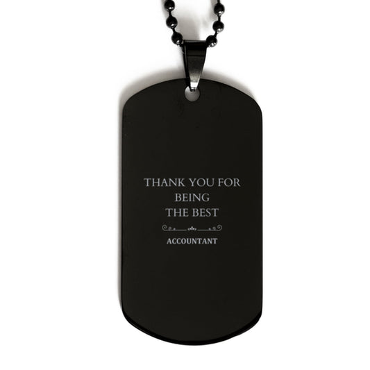 engraved black dog tag for accountant gift thank you for best service appreciation unique graduation birthday retirement present for financial professional