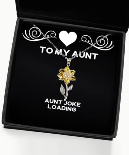 Aunt Gifts for, Aunt Joke Loading, Motivational Aunt Sunflower Pendant Necklace, from