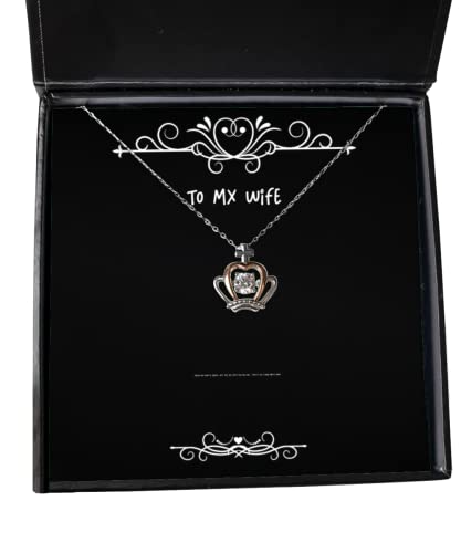 Nice Wife, Today My Wish is Simple: just Tell me That You Love me.That's All I Need!, Christmas Crown Pendant Necklace for Wife