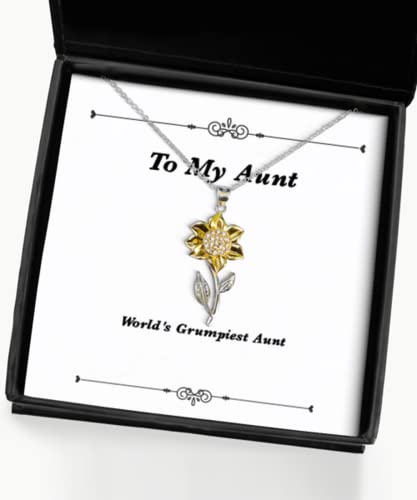 Perfect Aunt Sunflower Pendant Necklace, World's Grumpiest Aunt, Present for, Useful Gifts from