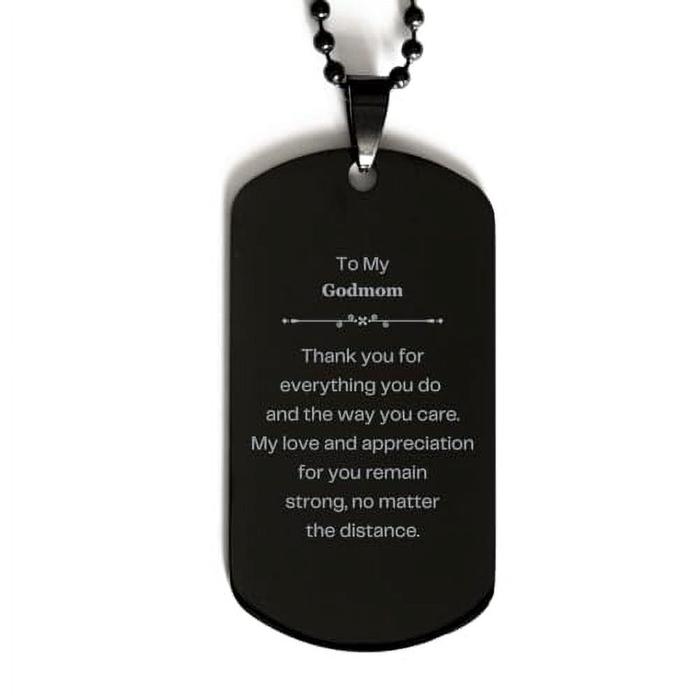 amangny godmom engraved black dog tag thank you appreciation love keepsake gifts for birthday christmas holiday celebration