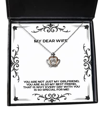 Perfect Wife, You are not just My Girlfriend; You are Also My Best Friend. That is why!, Wife Crown Pendant Necklace from Husband