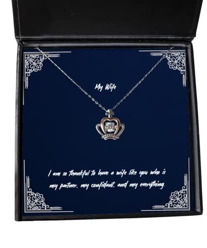 Best Wife Gifts, I am so Thankful to Have a Wife Like You who is My, Perfect Birthday Crown Pendant Necklace from Wife, Wedding Bands, Engagement Rings, Bridesmaids Jewelry, Mothers Day Jewelry