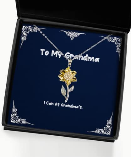 Nice Grandma Gifts, I Can at Grandma's, Inspire Sunflower Pendant Necklace for Grandmom from Grandchild
