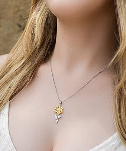 Customizable Message - Sunflower Pendant Necklace