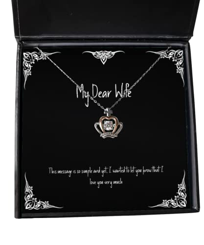 Fun Wife, This Message is so Simple and Yet, I Wanted to let You Know That I Love, Best Christmas Crown Pendant Necklace from Wife