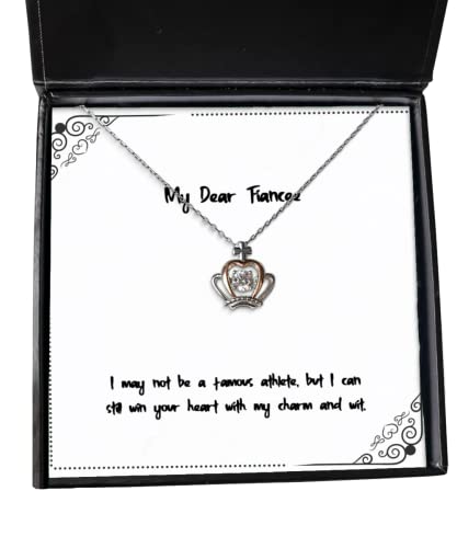 Epic Fiancee Gifts, I May not be a Famous Athlete, but I can Still Win Your Heart, Epic Holiday Crown Pendant Necklace from, Engagement Present, Engagement Gift, Betrothal Gift, Promise Ring