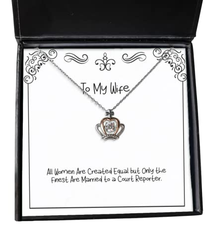 Cool Wife Gifts, All Women Are Created Equal but Only the Finest Are, Brilliant Birthday Crown Pendant Necklace From Wife, Gift ideas for wife, Unique gifts for wife, Best gifts for wife, Thoughtful