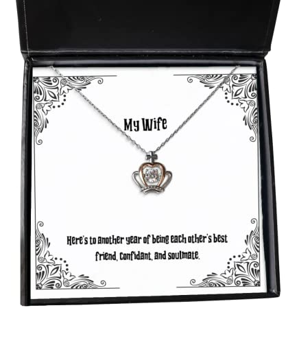Inappropriate Wife Gifts, Here's to Another Year of Being Each Other's, Epic Birthday Crown Pendant Necklace Gifts for Wife, Wedding Gift for Wife, St for Wife, Gift Ideas for Wife,