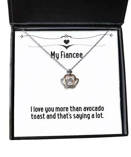 New Fiancee Gifts, I Love You More Than Avocado Toast and That's Saying a lot, Reusable Holiday Crown Pendant Necklace from, Hanukkah Gifts, Kwanzaa Gifts, New Years