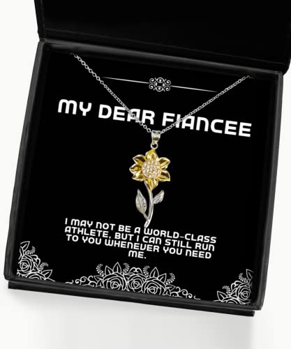 Funny Fiancee Gifts, I May not be a World-Class Athlete, but I can Still Run, Beautiful Holiday Sunflower Pendant Necklace from, Funny Fiancee Gift Ideas, Unique Fiancee Gifts, Cool Fiancee Gifts,