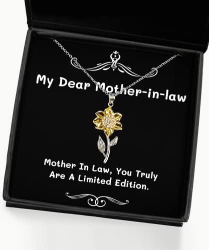 Sarcasm Mother-in-Law Sunflower Pendant Necklace, Mother in Law, You Truly are, Gifts for Mother, Present from Daughter, for Mother-in-Law