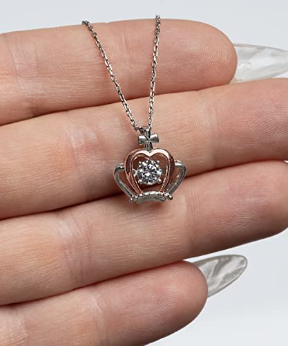 New Fiancee Gifts, I'm not a Baker, but I can Make Your Heart Skip a Beat with just, Birthday Crown Pendant Necklace for Fiancee, Gold Crown Pendant Necklace, Silver Crown Pendant Necklace, Diamond