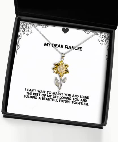 Perfect Fiancee Gifts, I Can't Wait to Marry You and Spend The Rest of My Life, Holiday Sunflower Pendant Necklace for Fiancee, Fiancee Ideas, Fiancee Guide, Fiancee