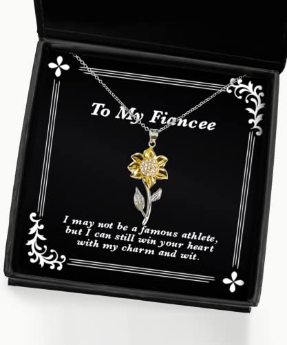 Brilliant Fiancee Gifts, I May not be a Famous Athlete, but I can Still Win Your Heart, Fiancee Sunflower Pendant Necklace from, Funny Fiancee Gift Ideas, Unique Fiancee Gifts, Cool Fiancee Gifts,