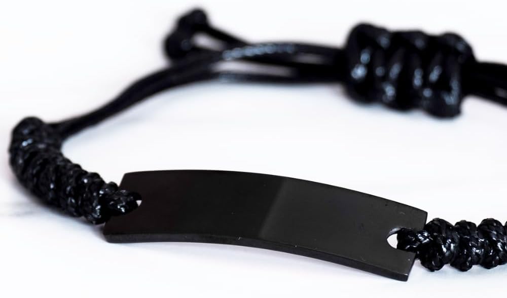 Customizable Black Rope Bracelet