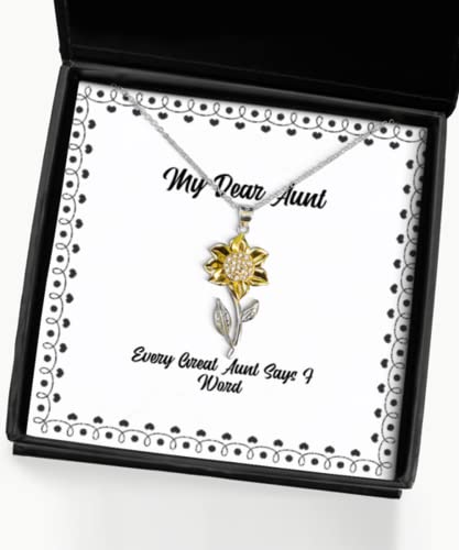 Funny Aunt Gifts, Every Great Aunt Says F Word, Cool Christmas Sunflower Pendant Necklace from