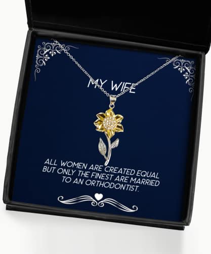 All Women are Created Equal but Only The Finest are Married to an. Sunflower Pendant Necklace, Wife Jewelry, Love for Wife