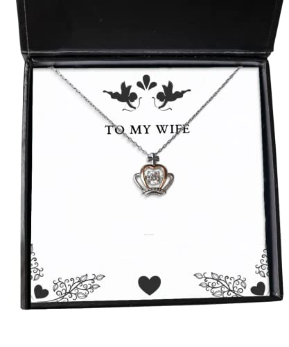 Love Wife, The Only Thing More Badass Than a Groundskeeper is a Groundskeeper, Sarcasm Holiday Crown Pendant Necklace for Wife