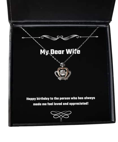 Unique Idea Wife Gifts, Happy Birthday to The Person who has Always Made me!, Sarcastic Birthday Crown Pendant Necklace from Wife, Funny Jewelry, Funny Gifts, Jewelry Gift, Funny Gift