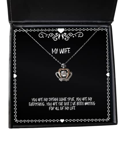 Fun Wife, You are My Dream Come True, You are My Everything. You are The one I've Been, Holiday Crown Pendant Necklace for Wife