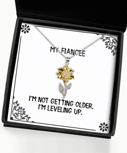 Reusable Fiancee Gifts, I'm not getting older, I'm leveling up, New Sunflower Pendant Necklace For From , , Gifts for her, Gifts for him, Gifts for kids, Gifts for teens, Gifts for men, Gifts for