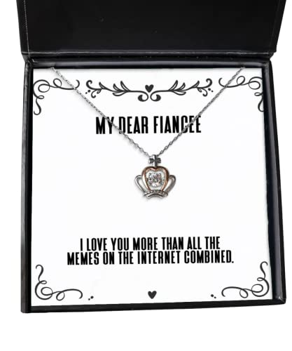 Brilliant Fiancee Gifts, I Love You More Than All The Memes on The Internet, Unique Holiday Crown Pendant Necklace Gifts for, Engagement Gifts, Wedding Gifts, Girlfriend Gifts,