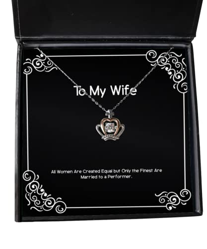 Inspirational Wife Crown Pendant Necklace, All Women Are Created Equal, Gifts For Wife, Present From Husband, Jewelry For Wife, , Gift ideas for wife, Unique gifts for wife, Personalized gifts for