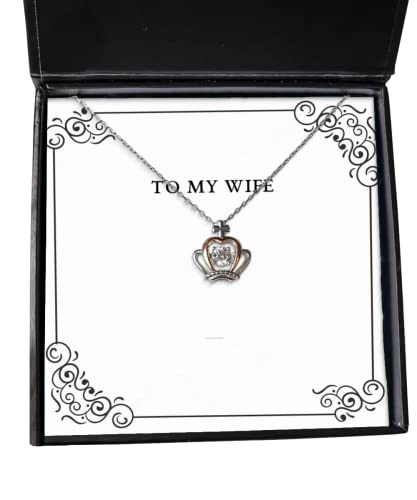 Epic Wife Gifts, Thanks for Being My Partner in Life and My Partner in Bed. Oh, Love Birthday Crown Pendant Necklace from Wife, Birthday Gift for Wife, Present for Wife, Gift Ideas for Wife