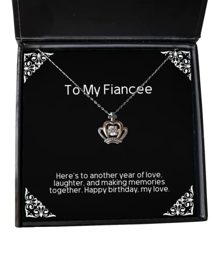 Epic Fiancee Gifts, Here's to Another Year of Love, Laughter, and Making, Perfect Holiday Crown Pendant Necklace Gifts for, Gifts for her, Gifts for him, Gifts for Kids, Gifts for Teens, Gifts for