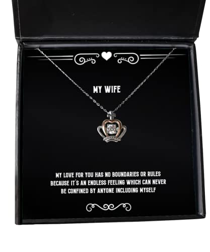 Cheap Wife, My Love for You has no Boundaries or Rules Because It's an Endless Feeling which, Wife Crown Pendant Necklace from Husband