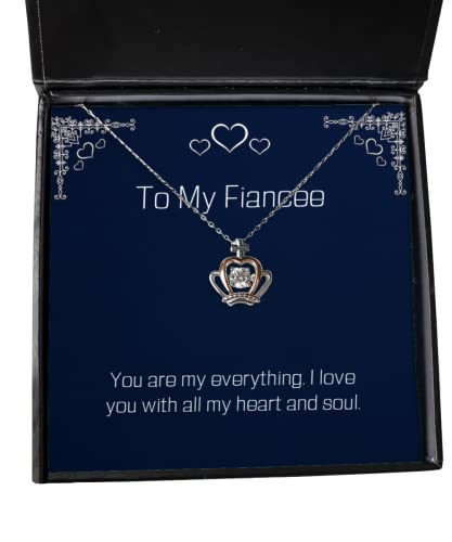 Best Fiancee Crown Pendant Necklace, You are my everything. I love you with all my heart, Present For , Beautiful Gifts From , , Gifts for her, Gifts for him, Gifts for , Gifts for teens, Gifts for