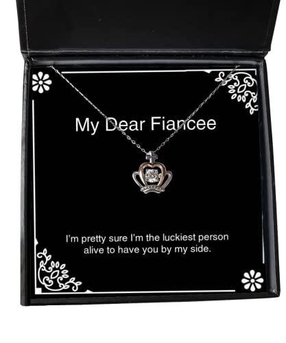 Inappropriate Fiancee Gifts, I'm pretty sure I'm the luckiest person alive to have you by, Gag Crown Pendant Necklace For From , , Engagement ring, Wedding ring, Diamond ring, Gold ring, Silver ring,