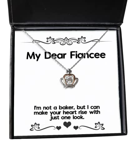 Sarcastic Fiancee Gifts, I'm not a Baker, but I can Make Your Heart Rise with just, Perfect Crown Pendant Necklace for from, Funny Jewelry, Funny Gifts, Funny Gift Ideas, Unique Jewelry, Unique