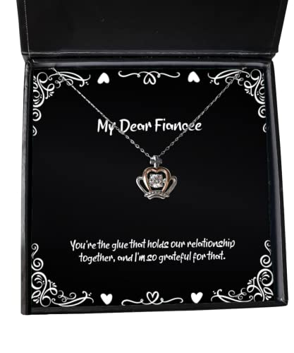 Cheap Fiancee Gifts, You're the glue that holds our relationship together,, Beautiful Holiday Crown Pendant Necklace Gifts For , , Engagement gifts, Wedding gifts, Bridal party gifts, Groomsmen gifts,