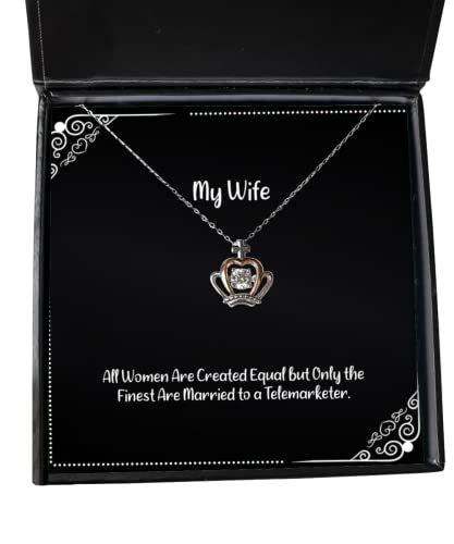 Funny Wife Gifts, All Women are Created Equal but Only The Finest are Married, Cute Crown Pendant Necklace for Wife from Husband, Funny Husband Gift, Funny, Funny Wedding Gift, Funny