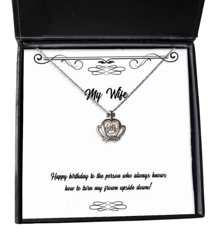 Useful Wife Crown Pendant Necklace, Happy Birthday to The Person who!, Gifts for Wife, Present from Husband, Jewelry for Wife, Birthday Gift for Wife, Present for Wife, Gift Ideas for Wife