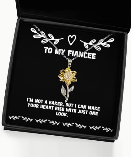 I'm not a Baker, but I can Make Your Heart Rise with just. Fiancee Sunflower Pendant Necklace, Fancy Fiancee Gifts, Jewelry for, Funny Fiancee Gift Ideas, Unique Fiancee Gifts, Cool Fiancee Gifts,