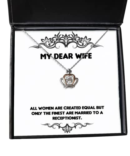 Nice Wife Gifts, All Women Are Created Equal but Only the Finest Are Married to a, New Holiday Crown Pendant Necklace From Wife, , Wedding, Engagement, Bridesmaid, Girlfriend, Fianc, Significant other