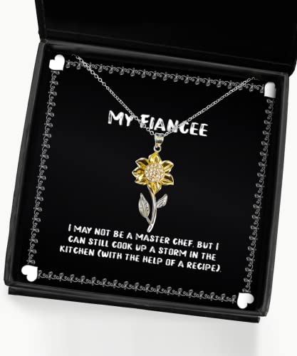 Sarcastic Fiancee Gifts, I May not be a Master Chef, but I can Still Cook up a Storm, Fiancee Sunflower Pendant Necklace from, Inappropriate Gifts for Fiancee, Inappropriate Engagement Gifts, What