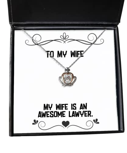 Inappropriate Wife, My Wife is an Awesome Lawyer, Brilliant Holiday Crown Pendant Necklace for