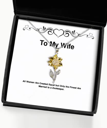 All Women Are Created Equal but Only the Finest Are. Wife Sunflower Pendant Necklace, Reusable Wife Gifts, Jewelry For Wife, , Joke gift for wife, Funny joke gift for wife, Humorous joke gift for