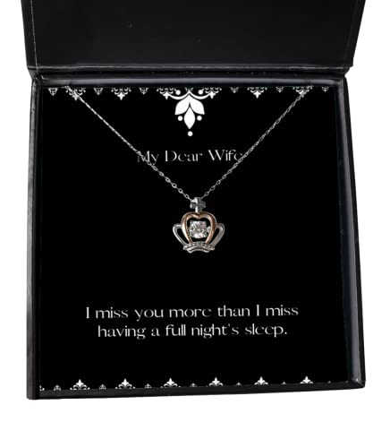 Inappropriate Wife Gifts, I miss you more than I miss having a full night's, Nice Birthday Crown Pendant Necklace From Wife, Gift ideas for husband, Best gifts for husband, Unique gifts for husband,