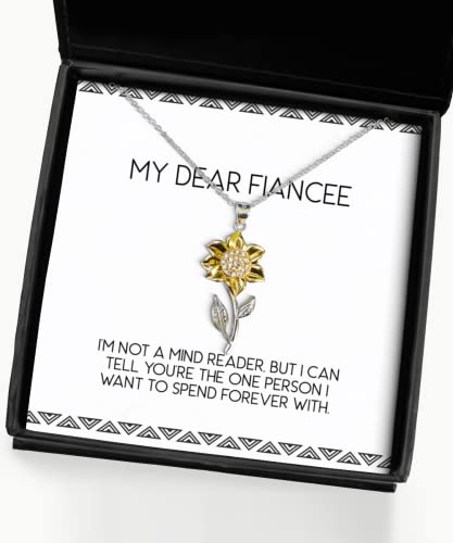 I'm not a Mind Reader, but I can Tell You're The one Person. Sunflower Pendant Necklace, Fiancee Present from, Epic Jewelry for, Fiancee Birthday Gift Ideas, Fiancee Birthday Present, Fiancee