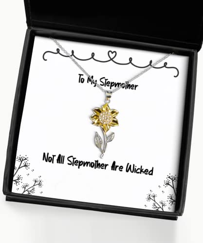 Not All Stepmother are Wicked Sunflower Pendant Necklace, Stepmother Present from Daughter, Special for Mother