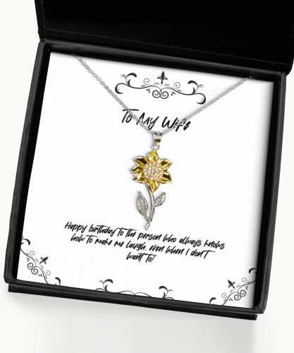 Beautiful Wife Gifts, Happy Birthday to The Person who Always Knows How to Make,!, Wife Sunflower Pendant Necklace from Husband, Birthdaygift Ideas, Unique birthdaygifts, Inexpensive birthdaygifts,