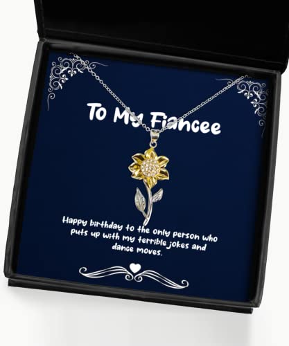 Happy birthday to the only person who puts up with. Sunflower Pendant Necklace, Fiancee Jewelry, Inspirational Gifts For Fiancee, , Gifts from nature, Gifts from the heart, Gifts from loved ones,