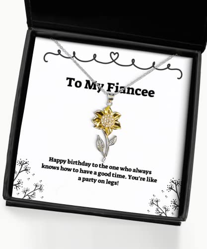 Happy Birthday to The one who Always Knows How to Have a.! Fiancee Sunflower Pendant Necklace, Love Fiancee Gifts, Jewelry for, Funny Jewelry, Funny Gifts, Jewelry Gift, Funny Gift