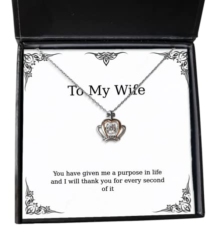 Inappropriate Wife Crown Pendant Necklace, You Have Given me a Purpose in Life and I Will, Present for Wife, Sarcastic from Husband